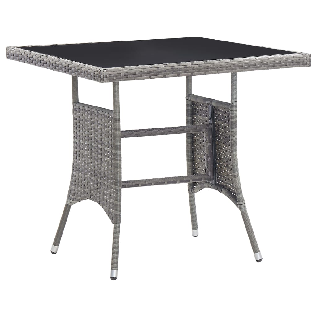 Set da Pranzo per Giardino 3 pz in Polyrattan Antracite Grigio - homemem39