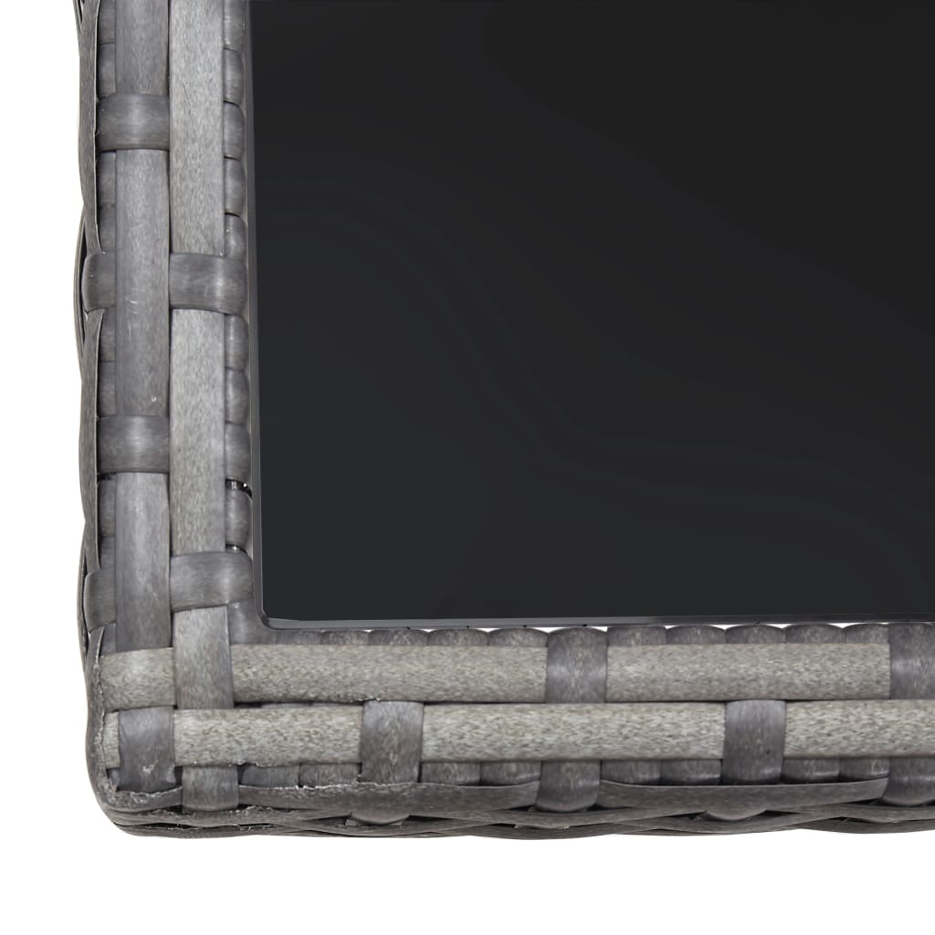 Set da Pranzo per Giardino 3 pz in Polyrattan Antracite Grigio - homemem39