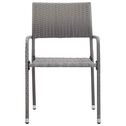 Set da Pranzo Giardino 3 pz Polyrattan e Massello Acacia Grigio | homemem39