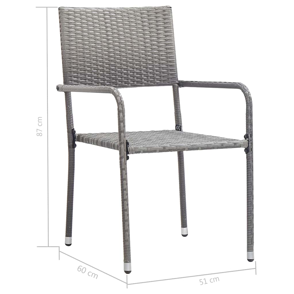 Set da Pranzo Giardino 3 pz Polyrattan e Massello Acacia Grigio | homemem39