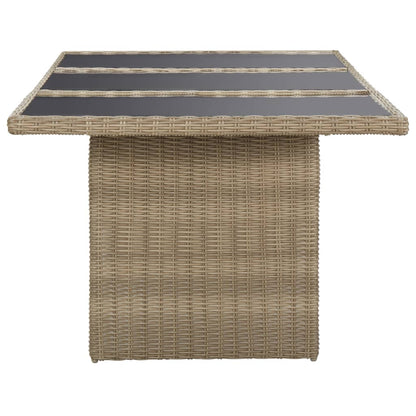 Set da Pranzo da Giardino 7 pz in Polyrattan Marrone - homemem39