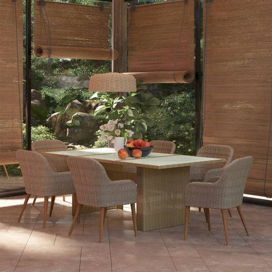 Set da Pranzo da Giardino 7 pz in Polyrattan Marrone - homemem39