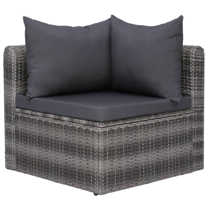 Set Divani da Giardino 10 pz con Cuscini in Polyrattan Grigio - homemem39