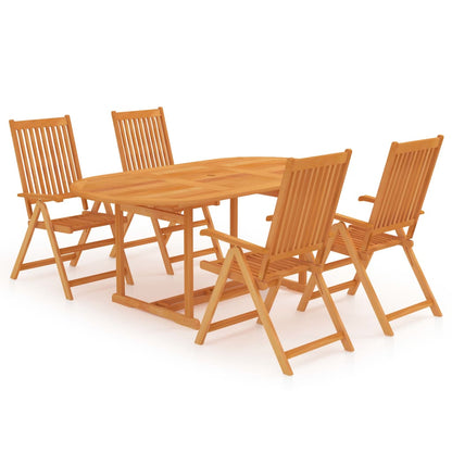 Set da Pranzo da Giardino 5 pz in Legno Massello di Teak