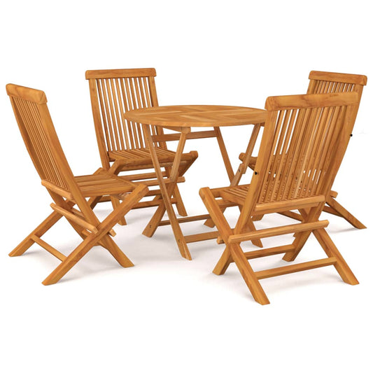 Set da Pranzo da Giardino 5 pz in Legno Massello di Teak