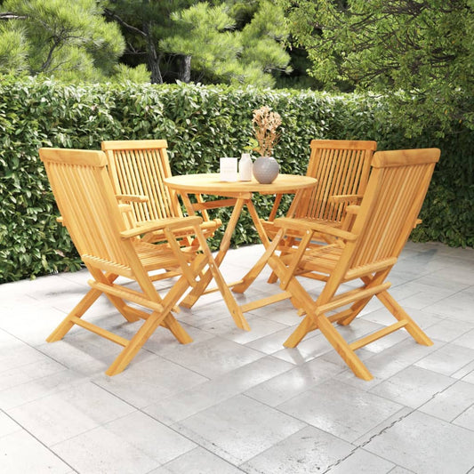 Set da Pranzo da Giardino 5 pz in Legno Massello di Teak