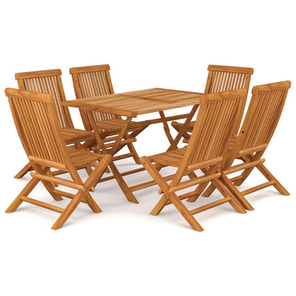 Set da Pranzo da Giardino 7 pz in Legno Massello di Teak