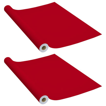 Pellicole Autoadesive per Mobili 2 pz Rosse 500x90 cm PVC - homemem39
