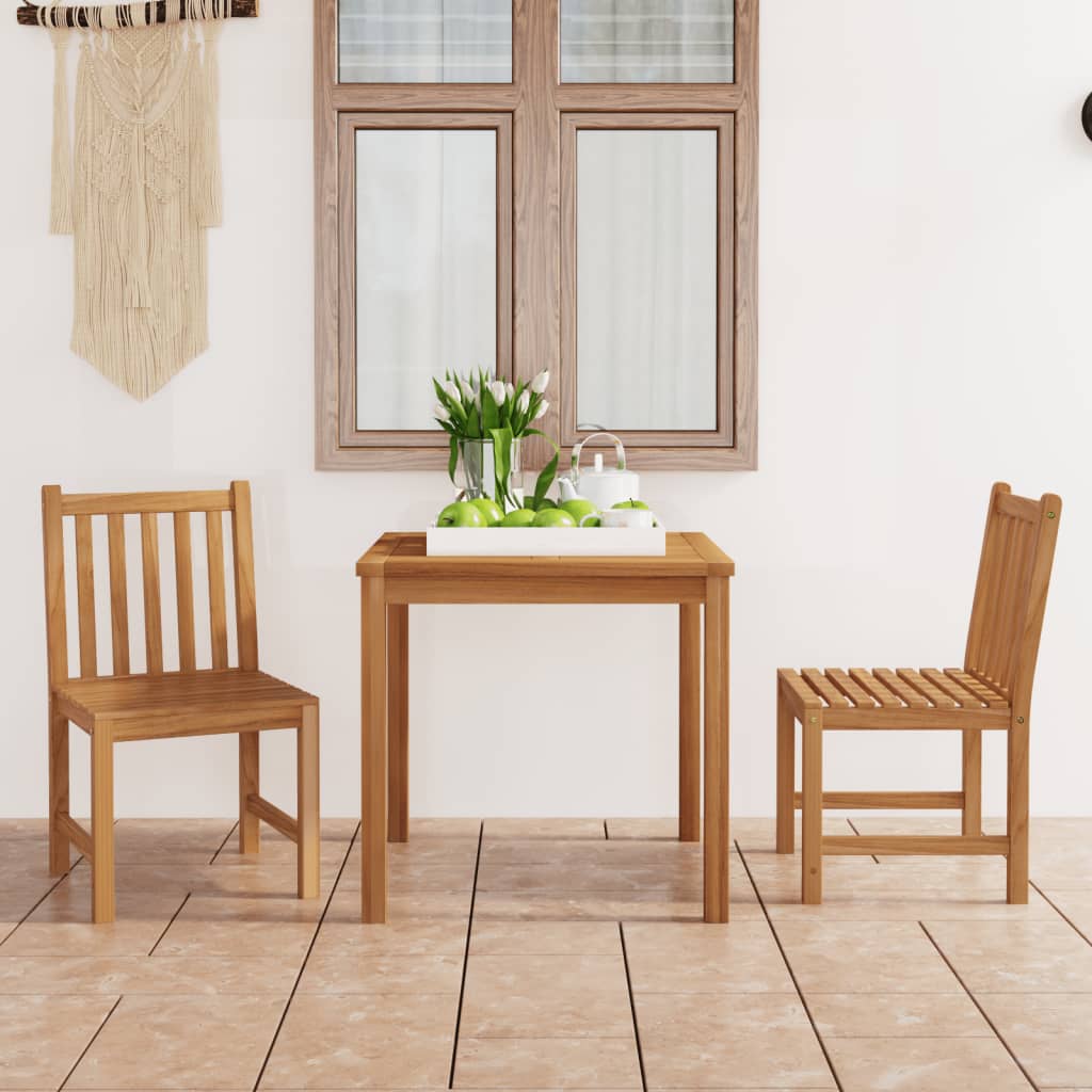 Set da Pranzo per Esterni 3 pz in Legno Massello di Teak - homemem39