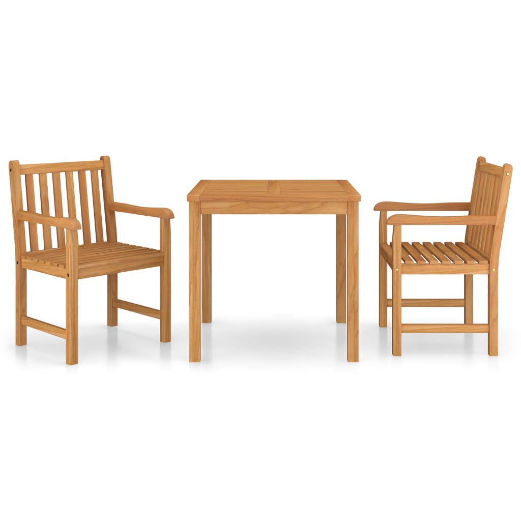 Set da Pranzo per Esterni 3 pz in Legno Massello di Teak - homemem39