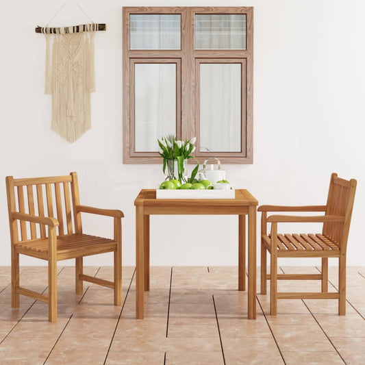 Set da Pranzo per Esterni 3 pz in Legno Massello di Teak - homemem39