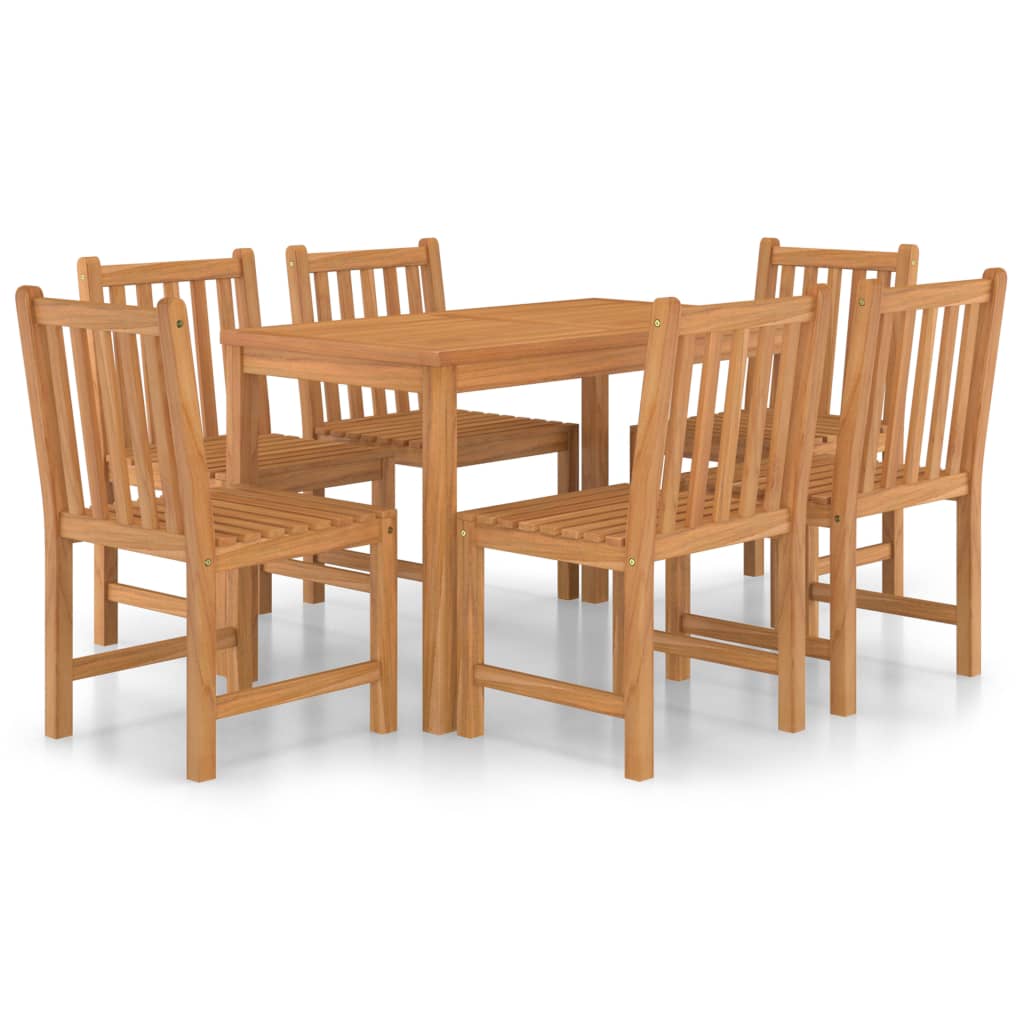 Set da pranzo da giardino 7 pz 120x70 cm in legno massello di teak - homemem39