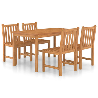 Set da pranzo da giardino 5 pz 140x80 cm in legno massello di teak | homemem39