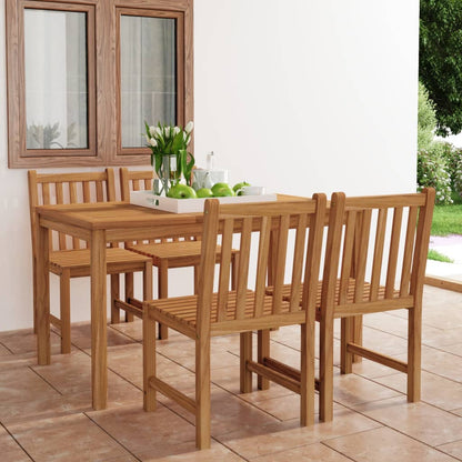 Set da pranzo da giardino 5 pz 140x80 cm in legno massello di teak | homemem39