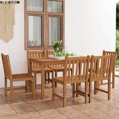 Set da pranzo da giardino 7 pz 140x80 cm Legno Massello di Teak
