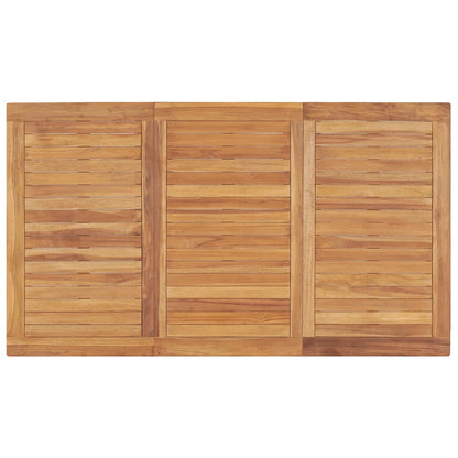 Set da pranzo da giardino 5 pz 140x80 cm in legno massello di teak | homemem39