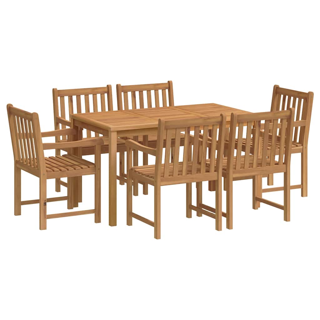 Set da pranzo da giardino 7 pz 140x80 cm in legno massello di teak | homemem39