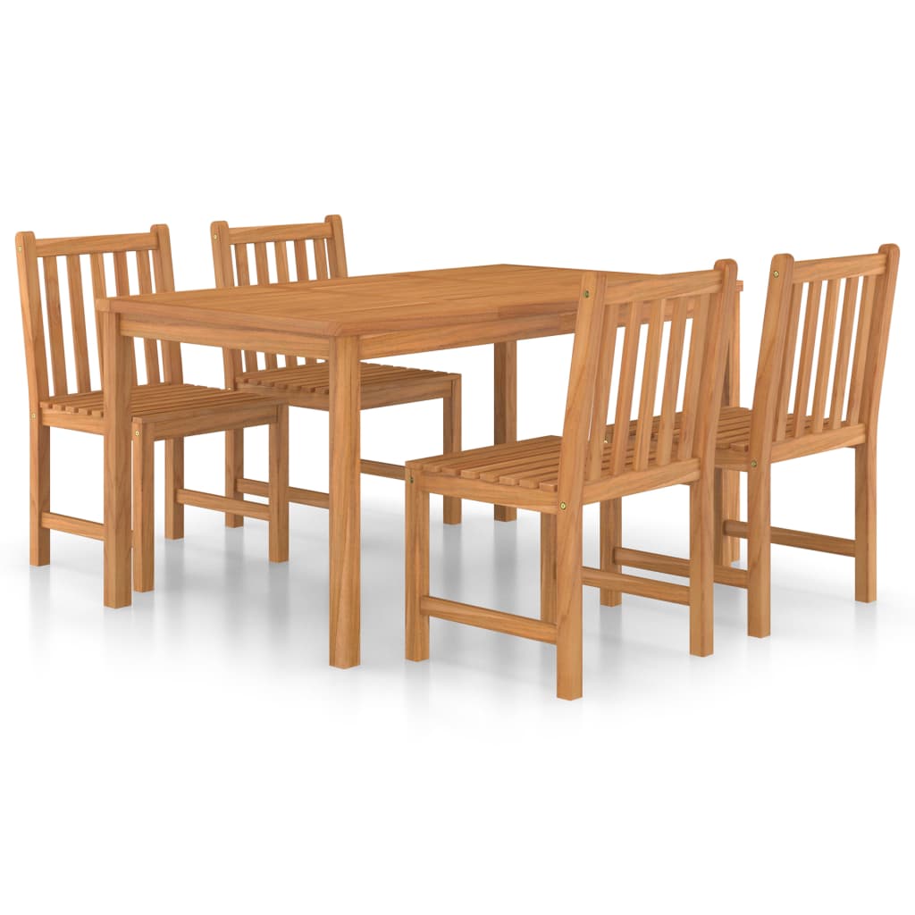 Set da pranzo da giardino 5 pz 150x90 cm in legno massello di teak - homemem39
