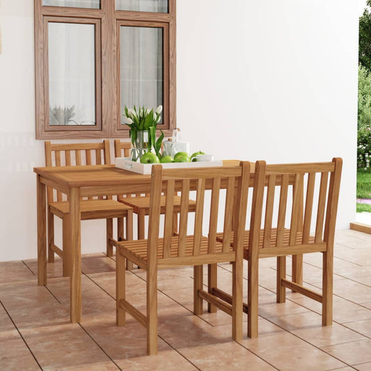 Set da pranzo da giardino 5 pz 150x90 cm in legno massello di teak - homemem39