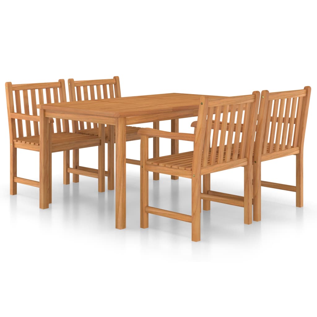 Set da pranzo da giardino 5 pz 150x90 cm in legno massello di teak | homemem39