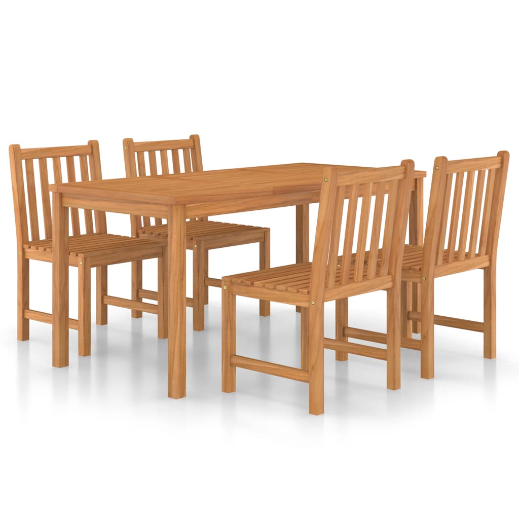 Set da pranzo da giardino 5 pz 160x80 cm in legno massello di teak