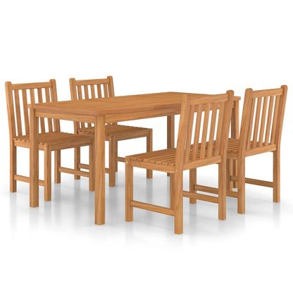Set da pranzo da giardino 5 pz 160x80 cm in legno massello di teak