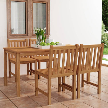 Set da pranzo da giardino 5 pz 160x80 cm in legno massello di teak