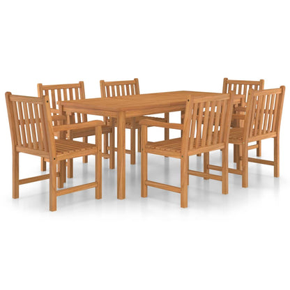 Set da Pranzo per Esterni 7 pz in Legno Massello di Teak