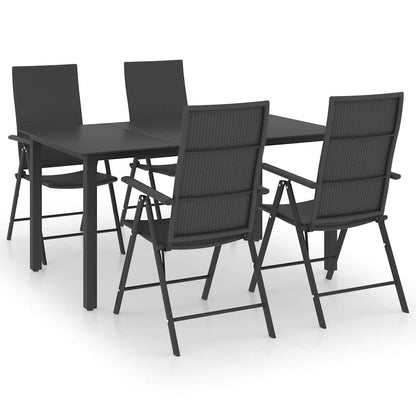 Set da Pranzo da Giardino 5 pz Nero | homemem39