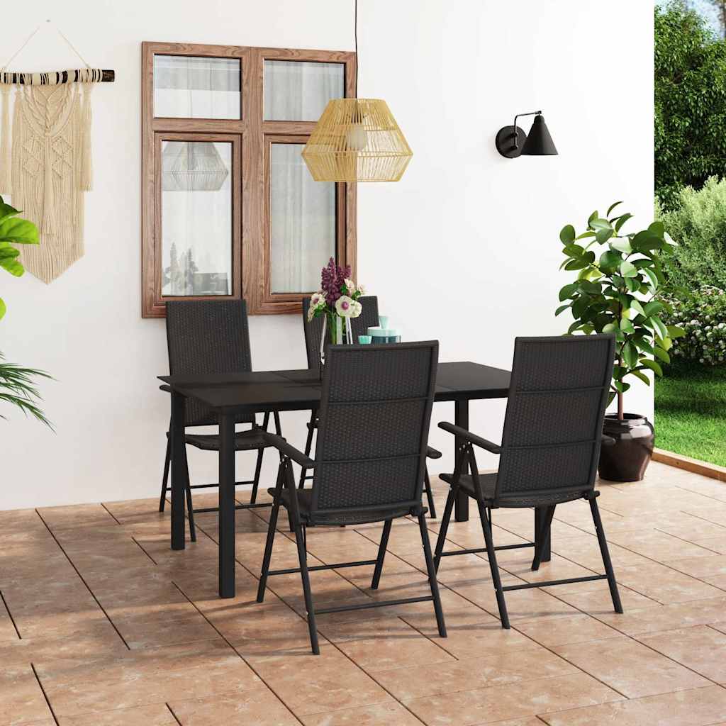 Set da Pranzo da Giardino 5 pz Nero | homemem39