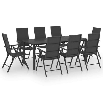 Set da Pranzo da Giardino 9 pz Nero | homemem39