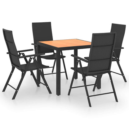 Set da Pranzo da Giardino 5 pz Nero e Marrone | homemem39