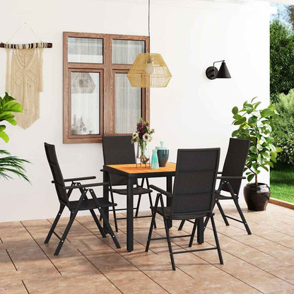 Set da Pranzo da Giardino 5 pz Nero e Marrone | homemem39