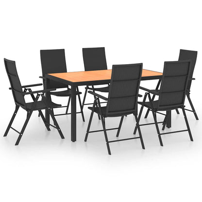 Set da Pranzo da Giardino 7 pz Nero e Marrone | homemem39