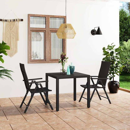 Set da Pranzo da Giardino 3 pz Nero | homemem39