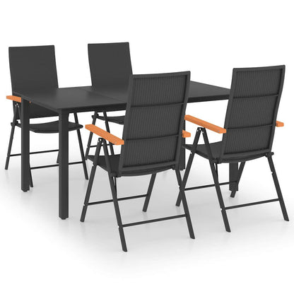 Set da Pranzo da Giardino 5 pz Nero e Marrone | homemem39