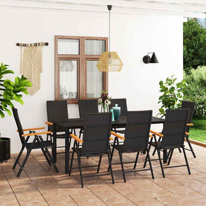 Set da Pranzo da Giardino 9 pz Nero e Marrone | homemem39