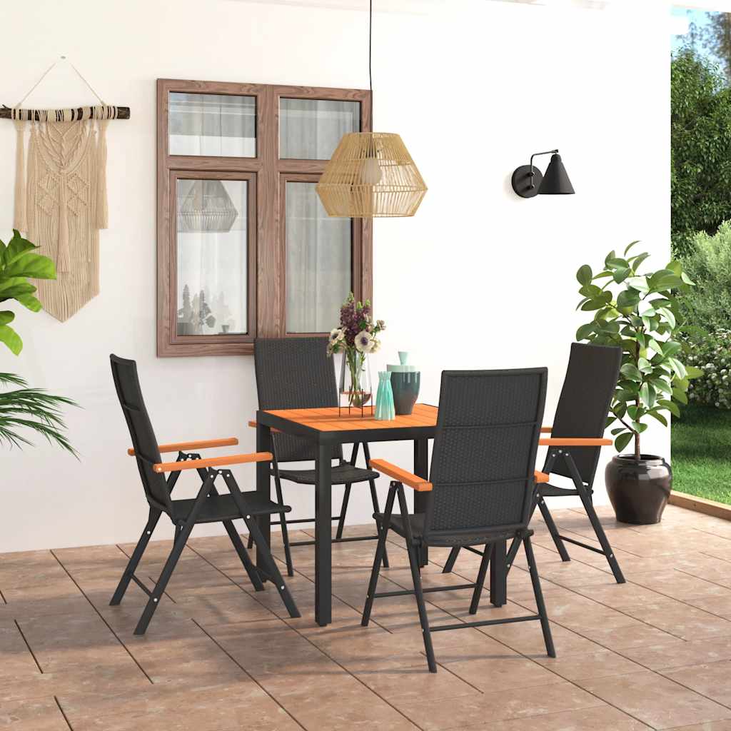 Set da Pranzo da Giardino 5 pz Nero e Marrone | homemem39