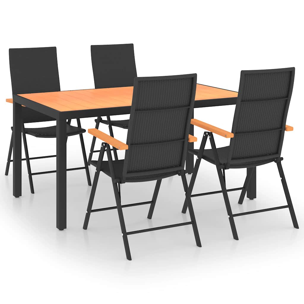 Set da Pranzo da Giardino 5 pz Nero e Marrone | homemem39