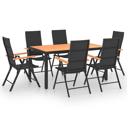 Set da Pranzo da Giardino 7 pz Nero e Marrone | homemem39