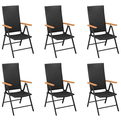 Set da Pranzo da Giardino 7 pz Nero e Marrone | homemem39