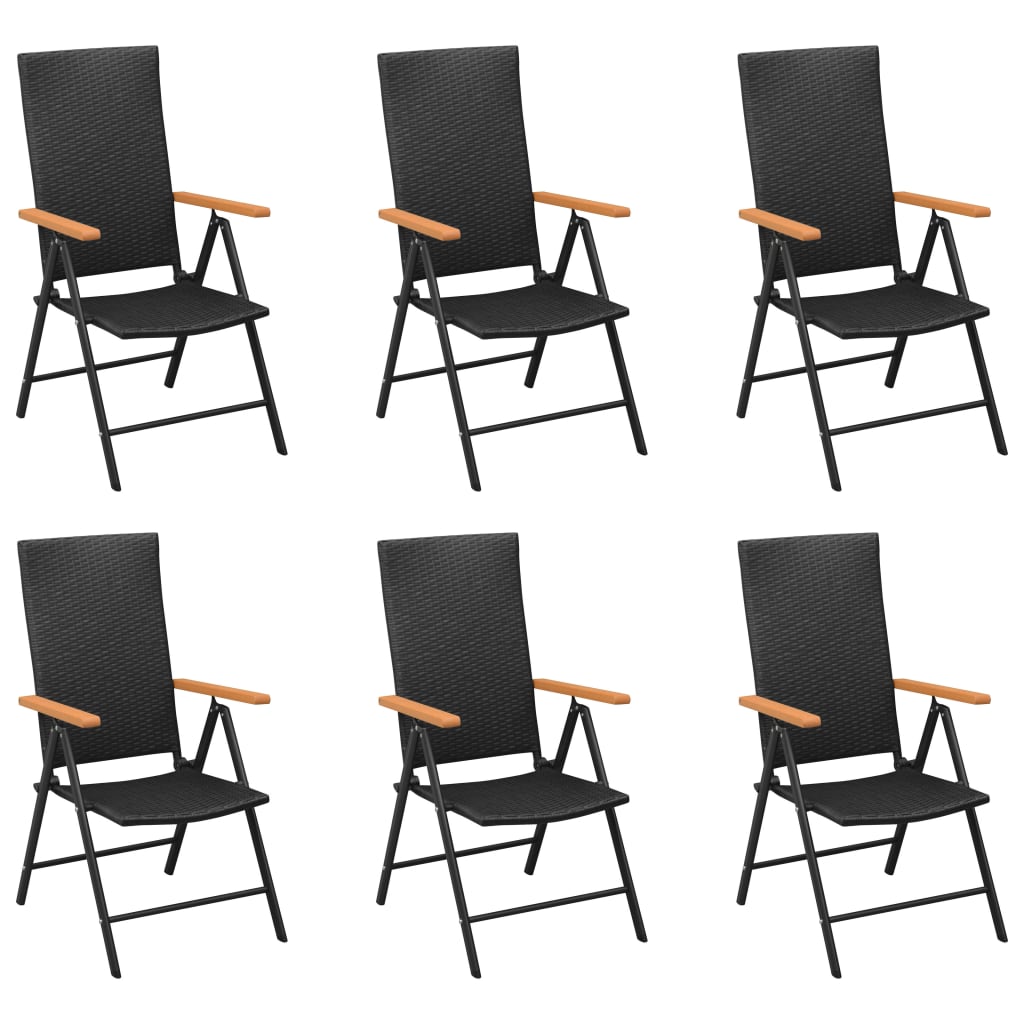 Set da Pranzo da Giardino 7 pz Nero e Marrone | homemem39