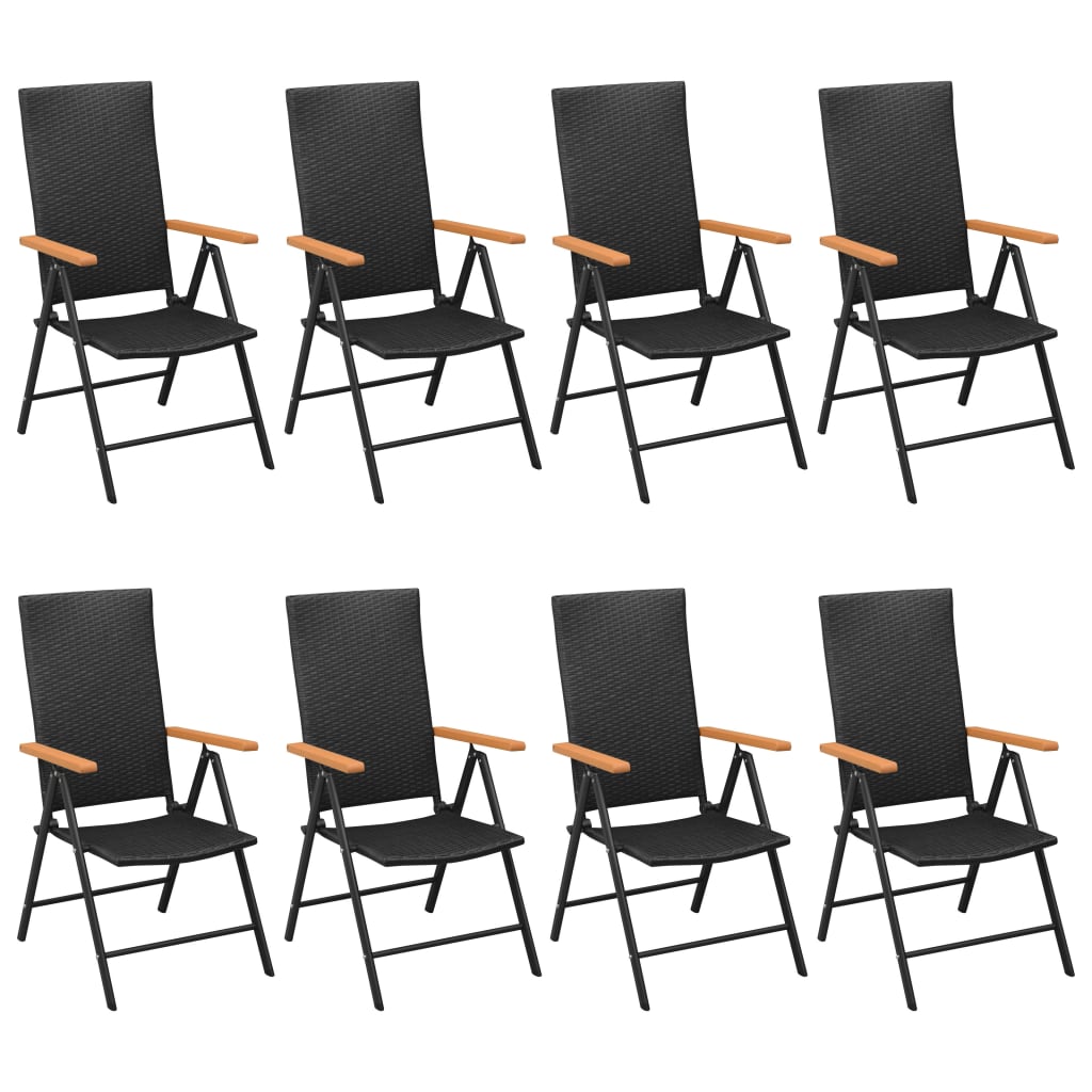 Set da Pranzo da Giardino 9 pz Nero e Marrone | homemem39