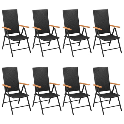 Set da Pranzo da Giardino 9 pz Nero e Marrone | homemem39