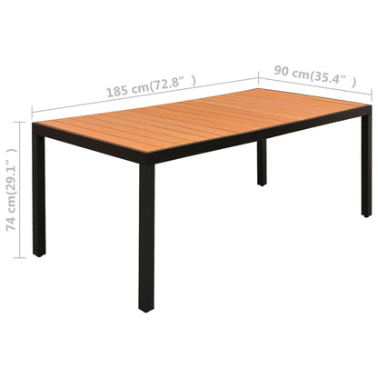 Set da Pranzo da Giardino 9 pz Nero e Marrone | homemem39