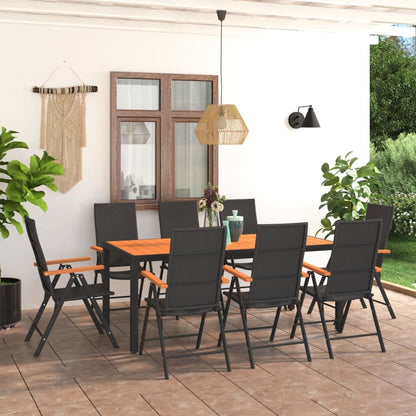 Set da Pranzo da Giardino 9 pz Nero e Marrone | homemem39
