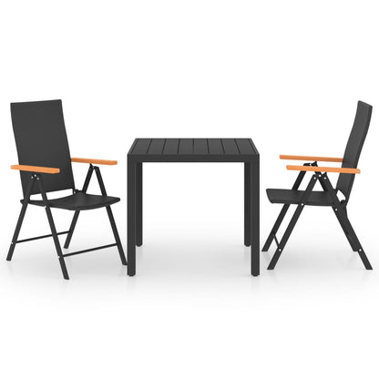 Set da Pranzo da Giardino 3 pz Nero e Marrone | homemem39