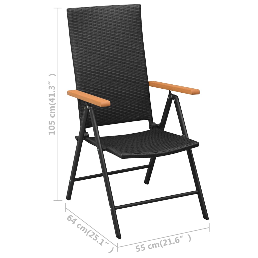 Set da Pranzo da Giardino 3 pz Nero e Marrone | homemem39