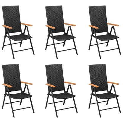 Set da Pranzo da Giardino 7 pz Nero e Marrone | homemem39