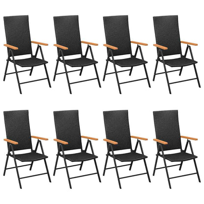 Set da Pranzo da Giardino 9 pz Nero e Marrone | homemem39